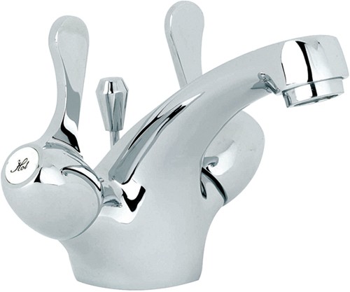 Larger image of Mayfair Alpha Mono Basin Mixer Tap With Lever Handles & Pop Up Waste.