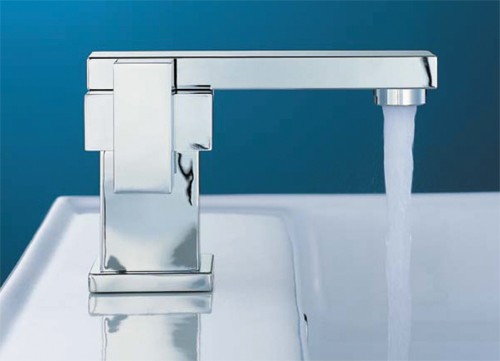 Example image of Mayfair Blox Mono Basin Mixer Tap With Click-Clack Waste (Chrome).