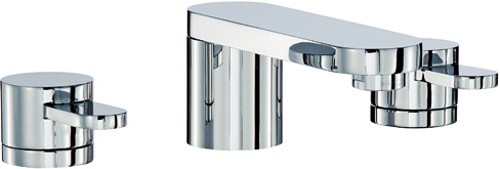 Larger image of Mayfair Cielo 3 Tap Hole Basin Mixer Tap With Click-Clack Waste (Chrome).