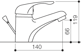 Technical image of Mayfair Cosmos Mono Basin Mixer Tap With Pop Up Waste (Chrome).