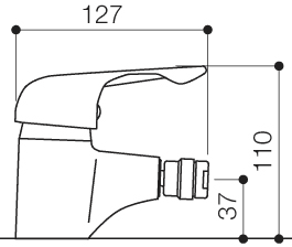 Technical image of Mayfair Cosmos Mono Bidet Mixer Tap With Pop Up Waste (Chrome).