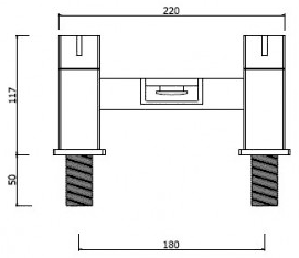 Technical image of Mayfair Dream Waterfall Basin Mixer & Bath Filler Tap Set (Chrome).