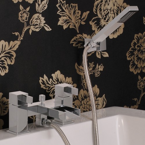 Example image of Mayfair Dream Waterfall Bath Shower Mixer Tap With Shower Kit & Wall Bracket.