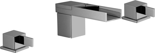 Larger image of Mayfair Dream 3 Tap Hole Waterfall Bath Filler Tap (Chrome).