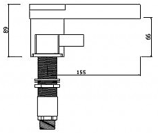 Technical image of Mayfair Dream 3 Tap Hole Waterfall Bath Filler Tap (Chrome).