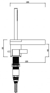 Technical image of Mayfair Dream 4 Tap Hole Waterfall Bath Shower Mixer Tap With Shower Kit.