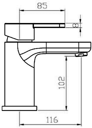 Technical image of Mayfair Eion Mono Basin Mixer Tap With Click Clack Waste (Chrome).