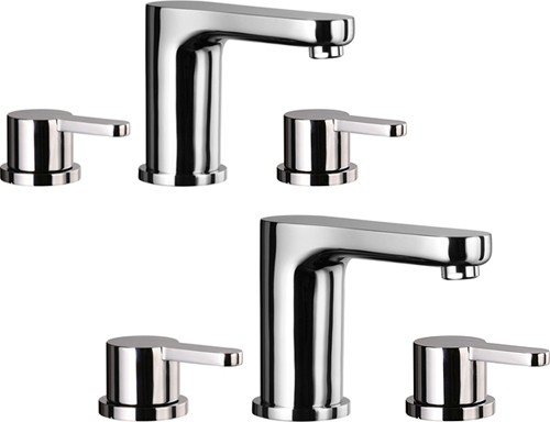 Larger image of Mayfair Eion 3 Tap Hole Basin & Bath Filler Tap Set (Chrome).