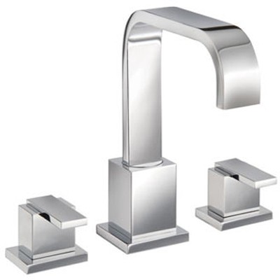 Larger image of Mayfair Flow 3 Tap Hole Basin Mixer Tap With Click-Clack Waste (Chrome).