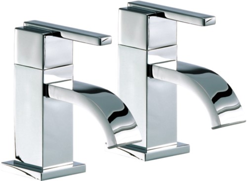 Larger image of Mayfair Ice Fall Lever Basin Taps (Pair, Chrome).