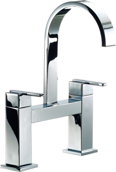 Larger image of Mayfair Ice Fall Lever Bath Filler Tap (High Spout, Chrome).