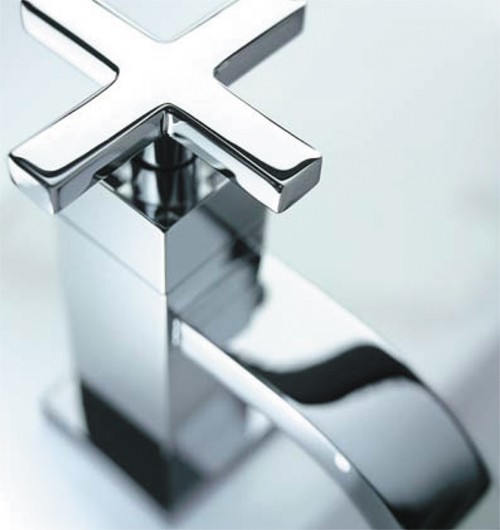 Example image of Mayfair Ice Fall Cross Basin Taps (Pair, Chrome).