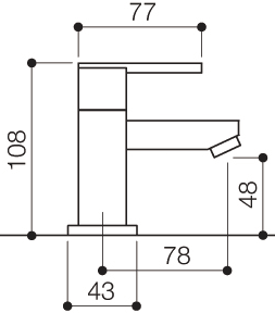 Technical image of Mayfair Ice Quad Lever Basin Taps (Pair, Chrome).