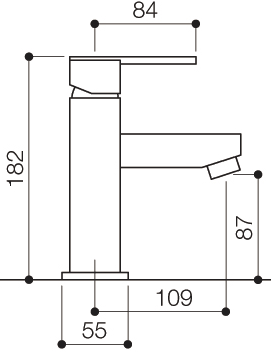 Technical image of Mayfair Ice Quad Lever Mono Basin Mixer Tap With Pop Up Waste (Chrome).