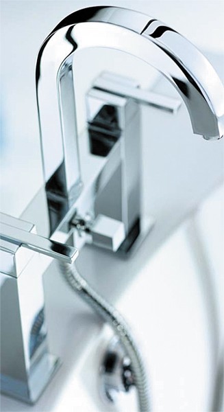 Example image of Mayfair Ice Quad Lever Bath Shower Mixer Tap With Shower Kit (High Spout).