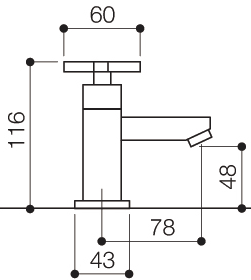 Technical image of Mayfair Ice Quad Cross Basin Taps (Pair, Chrome).