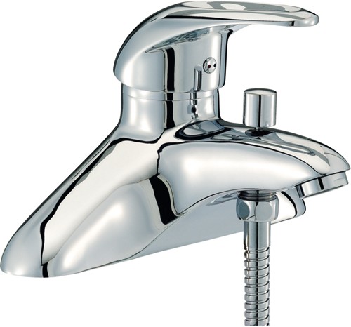 Larger image of Mayfair Jet Bath Shower Mixer Tap With Shower Kit (Chrome).