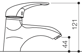 Technical image of Mayfair Jet Mono Basin Mixer Tap With Pop Up Waste (Chrome).