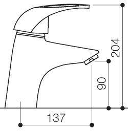 Technical image of Mayfair Jet 1 Hole Bath Filler Tap (Chrome).