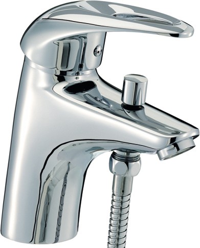 Larger image of Mayfair Jet 1 Hole Bath Shower Mixer Tap With Shower Kit (Chrome).
