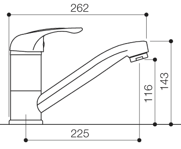 Technical image of Mayfair Kitchen Modena Monoblock Kitchen Tap With Swivel Spout (Chrome).