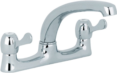 Larger image of Mayfair Kitchen Alpha Lever Deck Sink Mixer Tap With Swivel Spout (Chrome).
