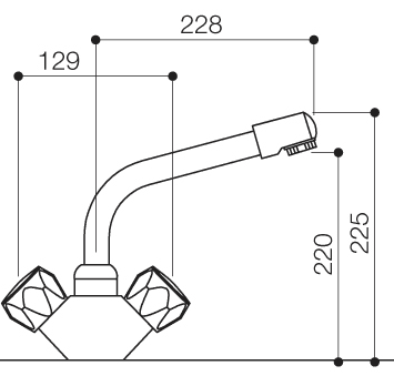 Technical image of Mayfair Kitchen Alpha Monoblock Kitchen Tap With Swivel Spout (Chrome).