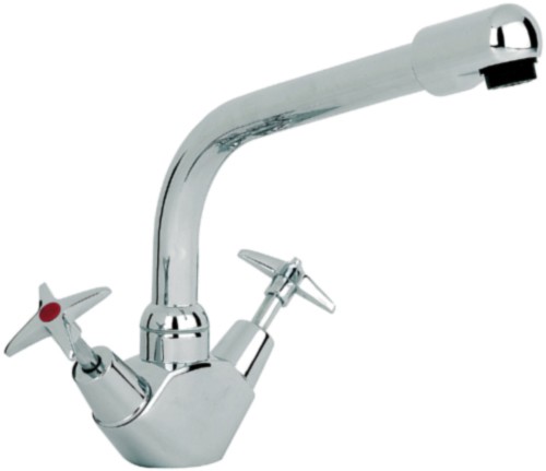 Larger image of Mayfair Kitchen Alpha X Head Monoblock Kitchen Tap With Swivel Spout.