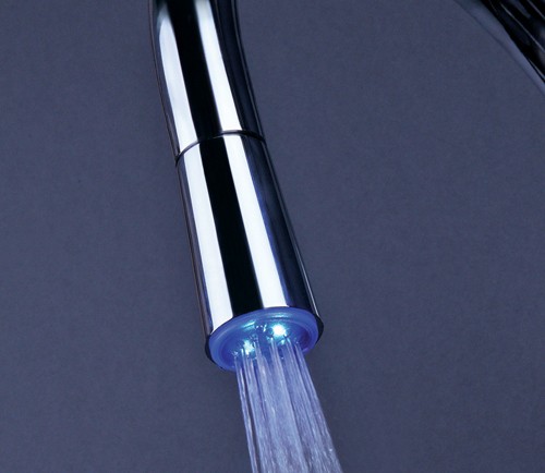 Example image of Mayfair Kitchen Melo Glo Kitchen Tap With LED Spout Lights (Stainless Steel).