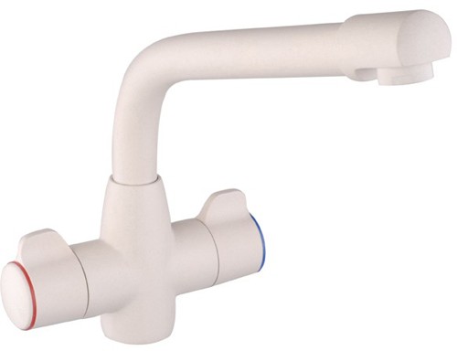 Larger image of Mayfair Kitchen Aspen Monoblock Kitchen Tap With Swivel Spout (Pearl White).