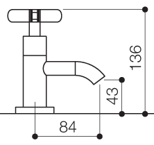 Technical image of Mayfair Loli Basin Taps (Pair, Chrome).