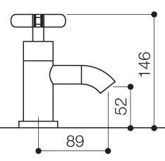 Technical image of Mayfair Loli Bath Taps (Pair, Chrome).