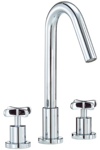 Larger image of Mayfair Loli 3 Tap Hole Bath Filler Tap (Chrome).