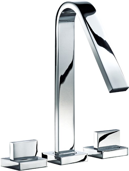 Larger image of Mayfair Milo 3 Tap Hole Basin Mixer Tap With Click-Clack Waste (Chrome).