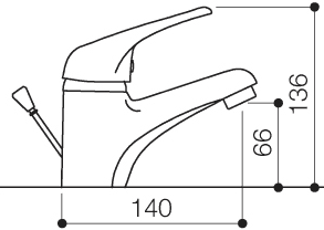 Technical image of Mayfair Orion Mono Basin Mixer Tap With Pop Up Waste (Chrome).