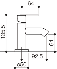 Technical image of Mayfair Zoom Bath Taps (Pair, Chrome).