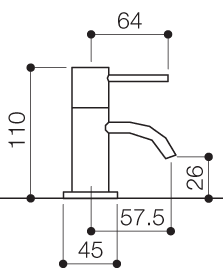 Technical image of Mayfair Wave Basin Taps (Pair, Chrome).