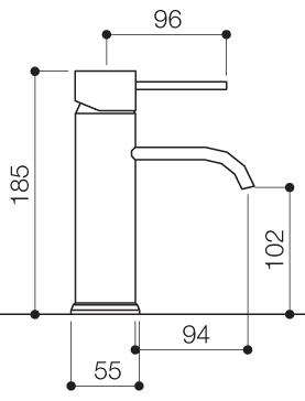 Technical image of Mayfair Wave Mono Basin Mixer Tap With Pop-Up Waste (Chrome).