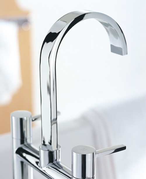 Example image of Mayfair Wave Bath Filler Tap (High Spout, Chrome).
