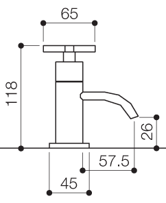 Technical image of Mayfair Surf Basin Taps (Pair, Chrome).