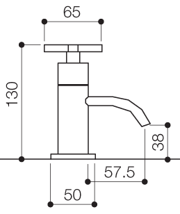 Technical image of Mayfair Surf Bath Taps (Pair, Chrome).