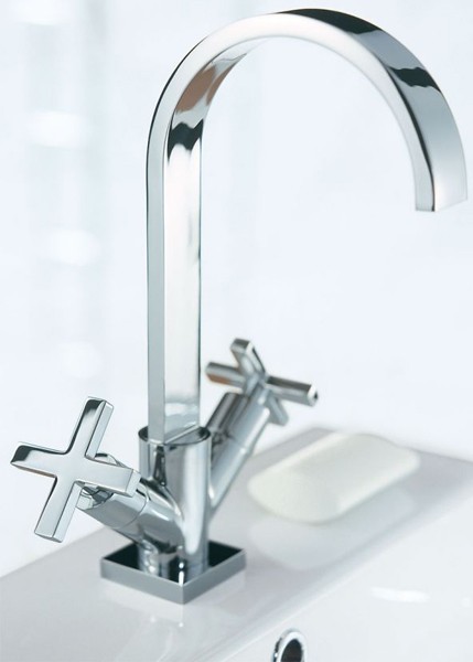 Example image of Mayfair Surf Mono Basin Mixer Tap With Pop-Up Waste (Chrome).