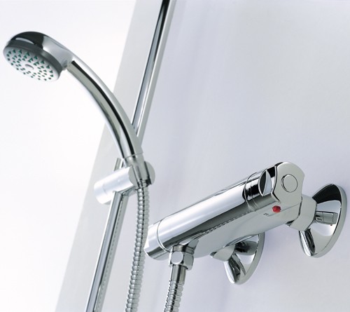 Example image of Mayfair Showers Thermostatic Bar Shower Valve With Slide Rail Kit.