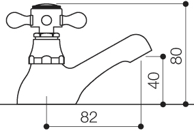 Technical image of Mayfair Ritz Bath Taps (Pair, Chrome).