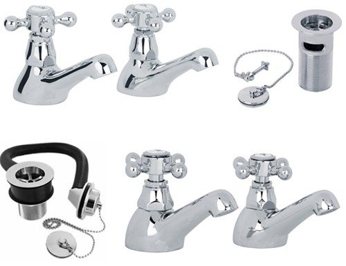 Larger image of Mayfair Ritz Basin & Bath Tap Pack With Wastes (Chrome).