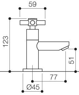 Technical image of Mayfair Series C Basin Taps (Pair, Chrome).