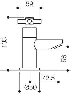 Technical image of Mayfair Series C Bath Taps (Pair, Chrome).