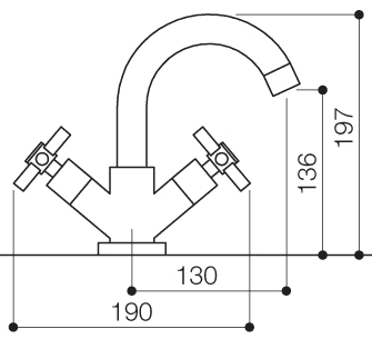 Technical image of Mayfair Series C Mono Basin Mixer Tap With Pop-Up Waste (Chrome).