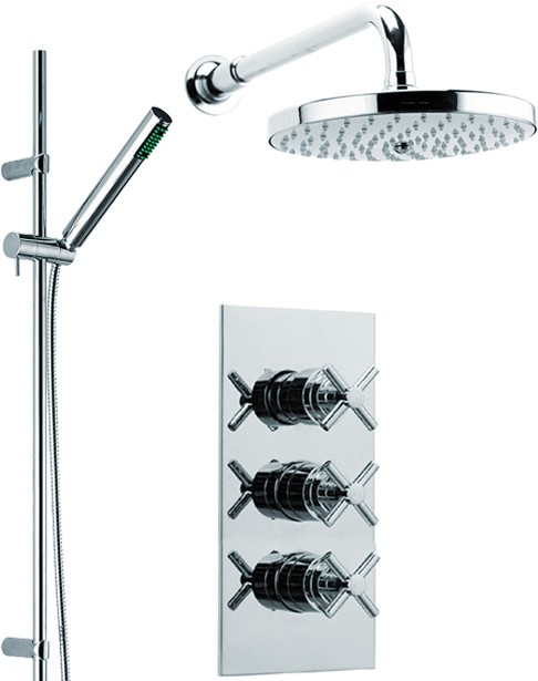 Larger image of Mayfair Series X Triple Thermostatic Shower Valve Set With Shower Kit.