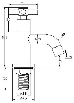 Technical image of Mayfair Series D Basin Taps (Pair, Chrome).